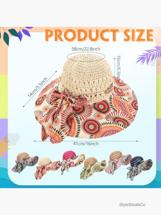 6 Packable Wide Brim Sun Hats for Women main image 5